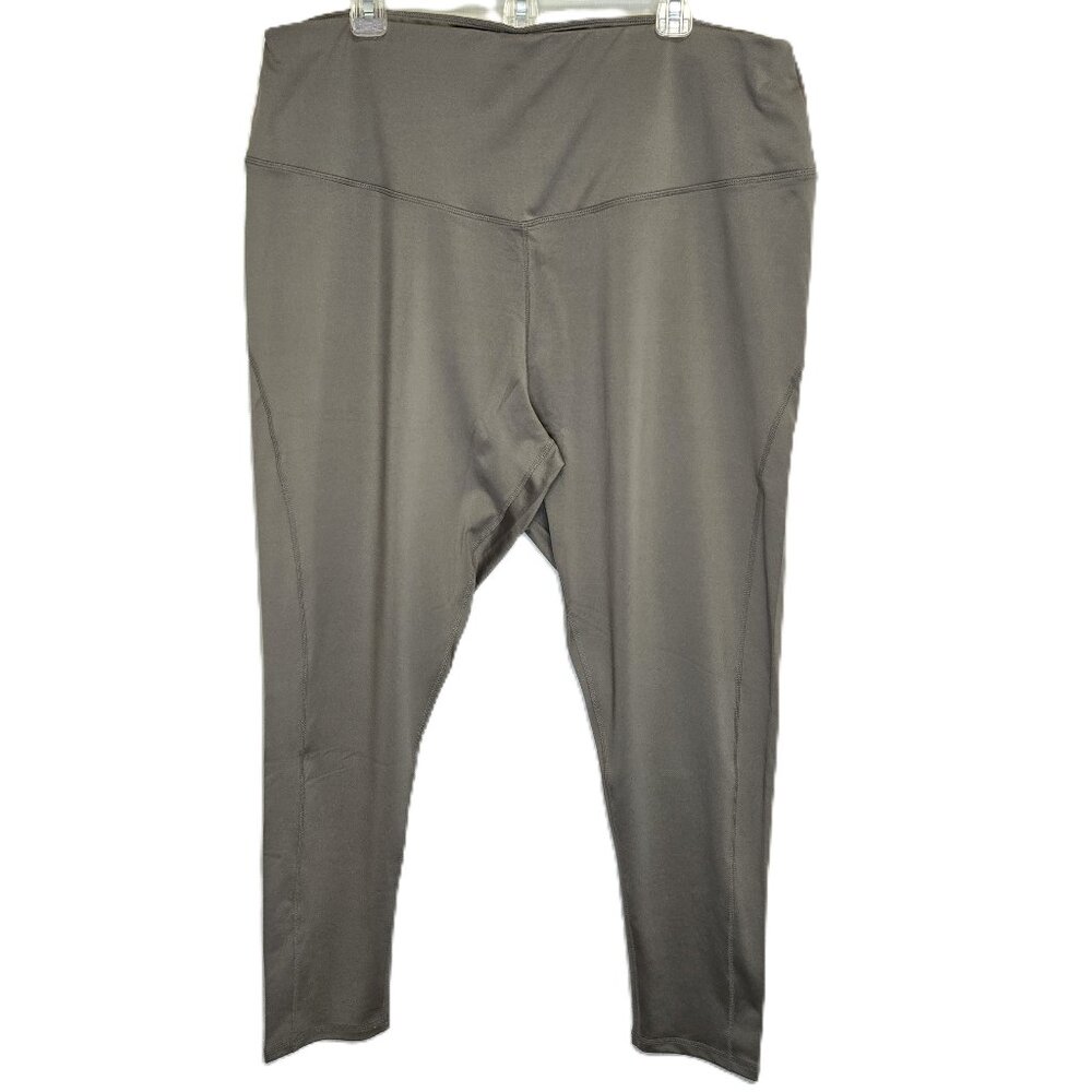 Serena Williams Leggings/Active Wear Gray High Waisted Stretch Pull-On Size 2X